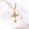 The new cross-border copper zircon cross necklace from Europe and America features a fashionable and high-end design that is versatile details Picture